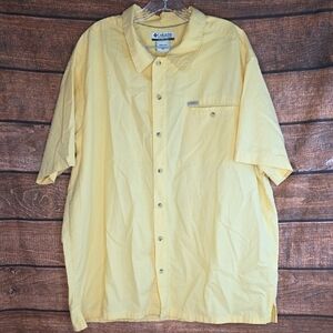 Columbia Light Yellow Button-Up Shirt Size XXL AQ1894